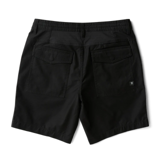 Roark Layover Pro Shorts in Black with stretch fabric and hybrid waistband