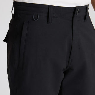 Roark Layover Pro Shorts in Black with stretch fabric and hybrid waistband