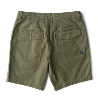 Roark Layover Pro Traveler Shorts in Military with hybrid waistband and stretch fabric