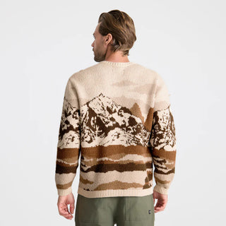 Roark Gaucho Sweater in Khaki with scenic intarsia design and relaxed fit cotton blend knit.