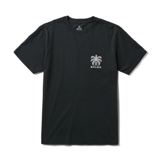 Roark Palma Chilena Tee in Black with “Open Roads Open Minds” back graphic.