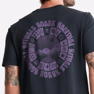 Roark Rituals Premium Tee in Black with nature-inspired artwork.