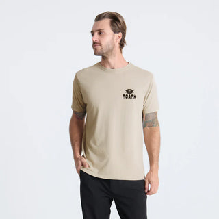 Roark Gaucho Surfista Tee in Fossil with garment-dyed premium cotton and relaxed adventure-ready fit.