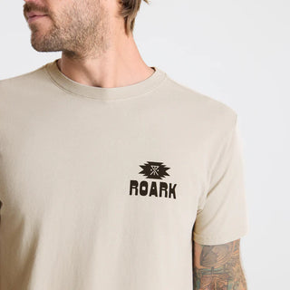 Roark Gaucho Surfista Tee in Fossil with garment-dyed premium cotton and relaxed adventure-ready fit.
