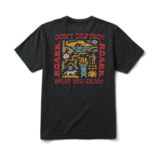 Roark Enjoy Tee in Black made from 100% garment-dyed premium cotton with a soft, worn-in feel.