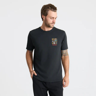 Roark Enjoy Tee in Black made from 100% garment-dyed premium cotton with a soft, worn-in feel.