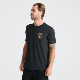 Roark Enjoy Tee in Black made from 100% garment-dyed premium cotton with a soft, worn-in feel.
