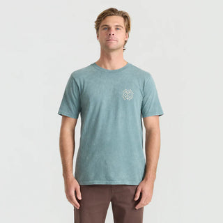 Roark Ghostrider Premium Tee in Slate Green, premium fit 100% ringspun combed cotton pigment dyed tee in 20-singles weight with a soft, lived-in feel