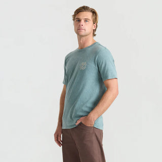 Roark Ghostrider Premium Tee in Slate Green, premium fit 100% ringspun combed cotton pigment dyed tee in 20-singles weight with a soft, lived-in feel