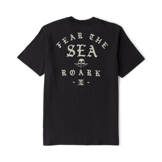 Roark Fear The Sea Premium Tee in Black — 100% pigment-dyed ringspun combed cotton, premium fit, 20 singles