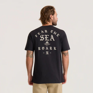 Roark Fear The Sea Premium Tee in Black — 100% pigment-dyed ringspun combed cotton, premium fit, 20 singles