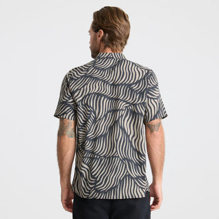 Roark Bless Up Breathable Stretch Shirt in grey with perforated fabric