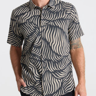 Roark Bless Up Breathable Stretch Shirt in grey with perforated fabric