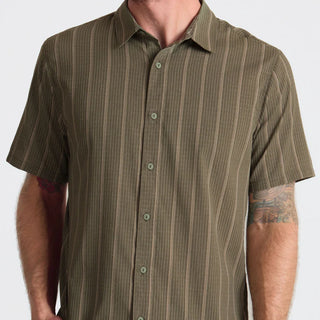 Roark Bless Up breathable stretch shirt with military stripe pattern.