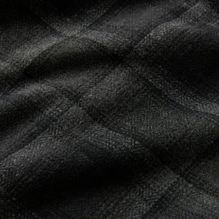 Roark Nordsman Long Sleeve Flannel in Black Heather with wool blend fabric and snap-front closure.