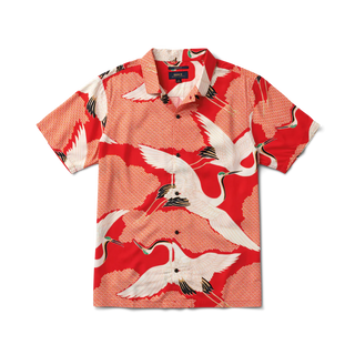 Roark Hoffman Cranes Gonzo Shirt, Japanese patterns, camp collar, classic fit.