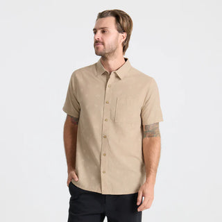 Roark Journey Short Sleeve Shirt in Fossil with casual collar.