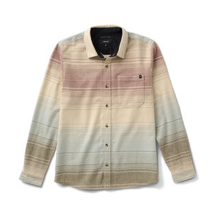 Roark Crossroads Organic Cotton Flannel in Fossil with brushed organic cotton and classic fit.