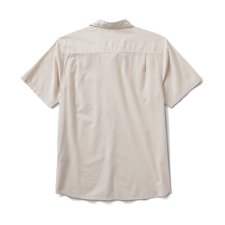 Roark Made to Fade Button-Up in Washed Bone with pigment-dyed finish and short sleeves.