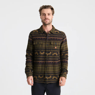 Roark Nordsman Jacquard Long Sleeve Flannel with organic cotton, jacquard pattern, snap closure, chest pockets, and durable construction.