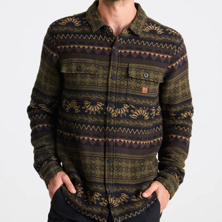 Roark Nordsman Jacquard Long Sleeve Flannel with organic cotton, jacquard pattern, snap closure, chest pockets, and durable construction.