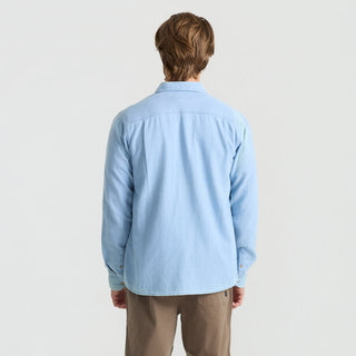 Roark Scholar Chambray Button Up Shirt Bleached, organic cotton twill with button-down collar and chest pocket.