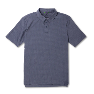 Roark Bless Up Polo Shirt Slate with breathable stretch Tactel fabric, moisture-wicking design, lightweight comfort, and technical performance style.