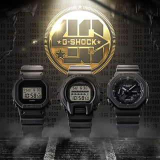 GA-2140RE-1A G-SHOCK watch - 40th anniversary celebration, all-black design, bio-based resins, Eric Haze logo, interchangeable bezel.