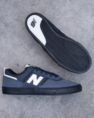 New Balance Numeric Jamie Foy 306 Shoes in Eclipse/White - low-profile vulcanized skate shoe with lightweight suede, breathable mesh panels, and visible rubber layer