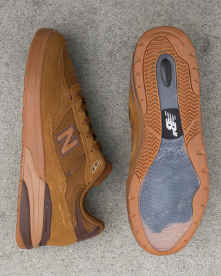 New Balance Numeric Andrew Reynolds 933 in Breakfast Tea/Pumpernickel — Andrew Reynolds signature skate shoe with ABZORB cushioning, suede and mesh upper, compression-resistant midsole, low-top silhouette