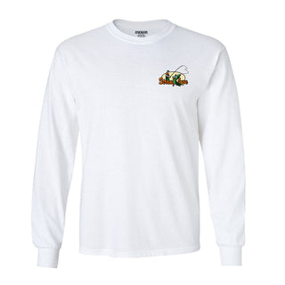 StrangeLove Skateboards White long sleeve t-shirt with bold Sean Cliver graphics, front and back.