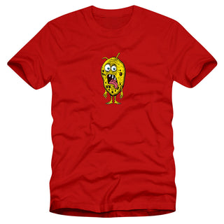 StrangeLove Skateboards GERM red t-shirt with Sean Cliver artwork, front screen print.