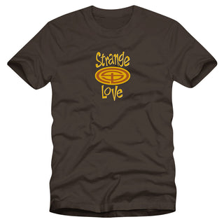 StrangeLove Skateboards StrangeEarth chocolate t-shirt with Earth-themed front screen print.