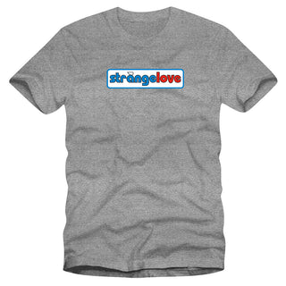 StrangeLove Skateboards StrangeHouse graphite heather t-shirt with front screen print.