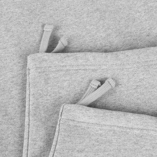 Gray Dime sweatpants with small embroidered logo, relaxed fit, and adjustable cuffs