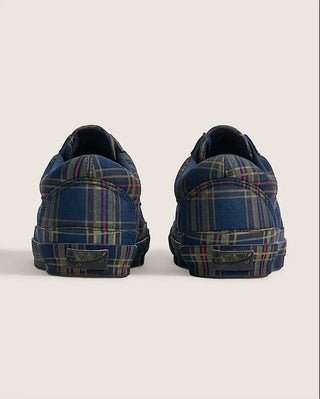 Vans LX Premium Old Skool in Plaid Navy/Multi with vintage-inspired construction and contrasting canvas panels.