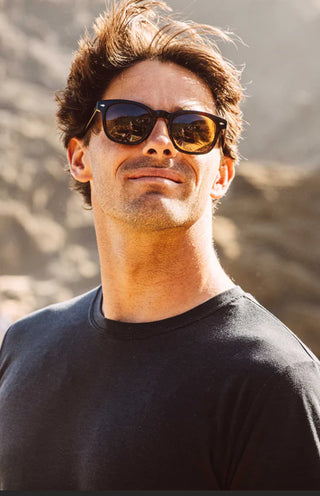 OTIS Summer of 67 Sunglasses in Eco Havana with Brown Polar mineral glass lenses, rounded retro-inspired handmade eco acetate frame with Viscottica hinges, stainless steel screws, Category 3 100% UVA UVB protection, 50-21.5-145mm sizing
