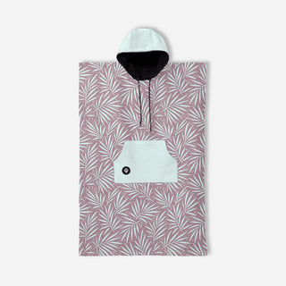 Nomadix Changing Poncho in Heritage Palm Warm Blue Earth — quick-drying, UPF 50+, sand-resistant, sewn-up sides for privacy, made from 90% recycled polyester