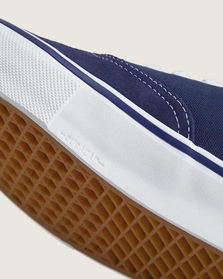 Vans Skate Authentic in Deep Twilight Blue with suede and canvas upper, PopCush footbed, and SickStick rubber outsole.