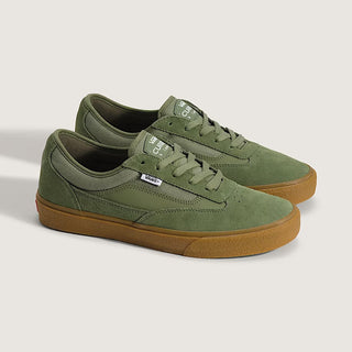 Vans Skate Curren Caples Shoes in Green/Gum - signature skate shoes with PopCush™ footbeds, DuraCap™ underlays, SickStick™ rubber outsole, and vulcanized sole