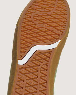 Vans Skate Curren Caples Shoes in Green/Gum - signature skate shoes with PopCush™ footbeds, DuraCap™ underlays, SickStick™ rubber outsole, and vulcanized sole