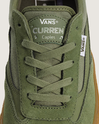 Vans Skate Curren Caples Shoes in Green/Gum - signature skate shoes with PopCush™ footbeds, DuraCap™ underlays, SickStick™ rubber outsole, and vulcanized sole