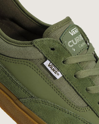 Vans Skate Curren Caples Shoes in Green/Gum - signature skate shoes with PopCush™ footbeds, DuraCap™ underlays, SickStick™ rubber outsole, and vulcanized sole