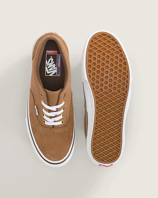 Vans Skate Era Skate Shoes in Chipmunk Brown — suede and canvas upper with vulcanized waffle outsole, PopCush™ footbeds, DuraCap™ reinforcement, and SickStick™ grip. The original skate shoe reengineered.

