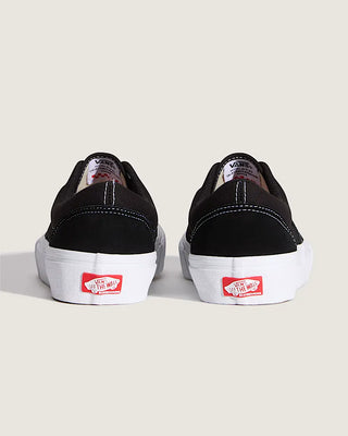 Vans Skate Era Skate Shoes in Black/White — suede and canvas upper with vulcanized waffle outsole, PopCush™ footbeds, DuraCap™ reinforcement, and SickStick™ grip. The original skate shoe reengineered.

