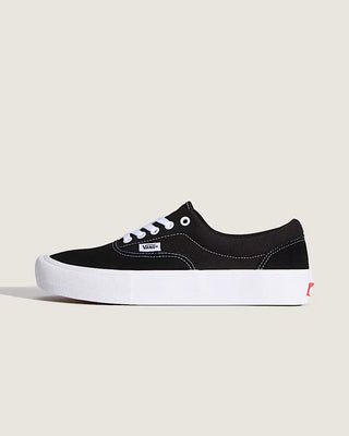 Vans Skate Era Skate Shoes in Black/White — suede and canvas upper with vulcanized waffle outsole, PopCush™ footbeds, DuraCap™ reinforcement, and SickStick™ grip. The original skate shoe reengineered.

