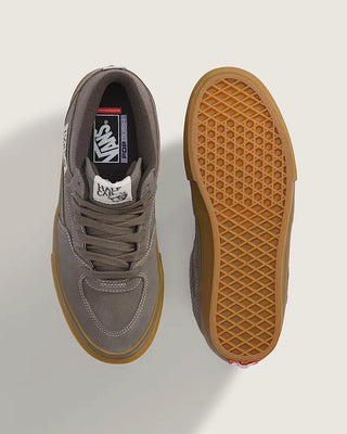 Vans Skate Half Cab Shoes in Walnut and Gum with suede upper and classic mid-top skateboarding silhouette.