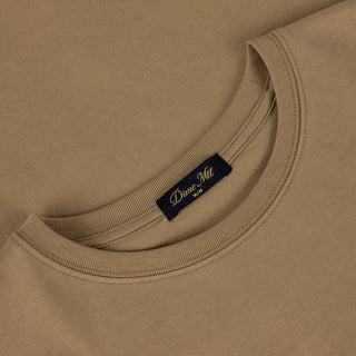 Tan Dime t-shirt with small embroidered logo on chest and classic short sleeve silhouette.
