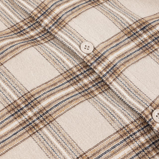 Dime Plaid Flannel Shirt with custom buttons and wavy back yoke