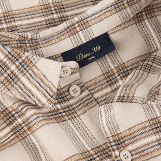 Dime Plaid Flannel Shirt with custom buttons and wavy back yoke